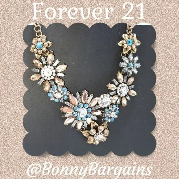 NWT Forever 21 Jeweled Necklace - Picture 1 of 8
